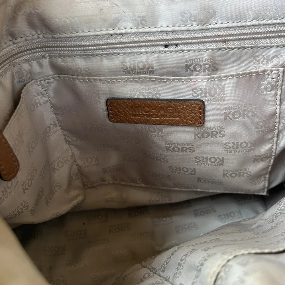 Michael Kors Brown Leather Hobo Bag with Chain Strap Details Bohemian Summer